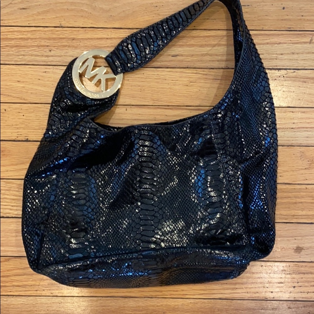 Black snake print Micheal Kors shoulder bag